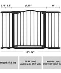 Extra Wide Baby Gate for Stairs and Doorways With Auto Close Door Adjustable From 29.93 to 51.5 Inches 30 Inch Tall Pressure Mounted