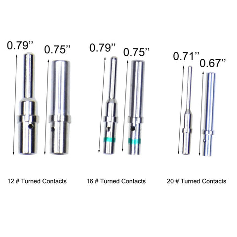 Pro Grade DT Series Solid Contact Pins And Sockets Kit for wiring harnesses sizes 12, 16, 20 male and female terminals.