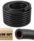 Grease Monkey Approved 3/4 Inch Car Heater Hose Delivering A Full Fifty Foot Run Of Premium Epdm Coolant Radiator Tubing Rated At Eighty Five Psi With Flexible Two Ply Design Built For Quick Shop Fixes And Smooth Highway Cruising - coiled black EPDM hose with orange detailing and packaging.