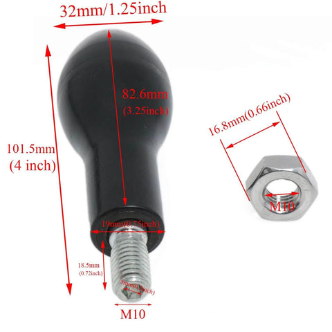 M10 Stainless Steel Crank Handle Hand Wheel With Nut Threaded Handle dimensions for Milling Machines Lathes Grinders