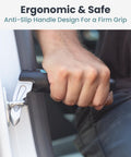 Car Door Handle For Elderly 2 Pack With Anti Slip Grip And Steel Hook For Secure Latch Fit shown in use on car latch.