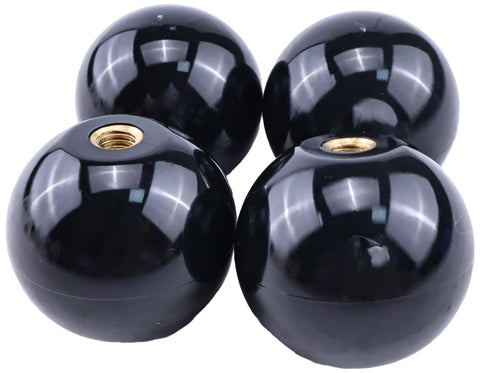Four Pack Threaded Ball Knob Set M6x35mm Black Joystick Handle Grips For Lighting Installations Control Levers Lawn Mowers Sports Equipment And DIY Projects
