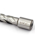Workhorse High Speed Steel Annular Cutter With 3/4 Inch Weldon Shank Built Like A Tank For Magnetic Drills And Mill Tools To Nail Nine Sixteenths Inch Metal Cuts Up To One Inch Deep Without Breaking A Sweat, 9/16 inch size.
