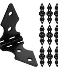 Close-up of Matte Black 10 Pack Heavy Duty Fence Gate Hinges, iron material for outdoor yard iron garden door replacement beefy hinges