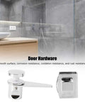 Premium Copper Glass Door Latch Bolt For Bathroom And Sliding Doors Rock Solid Safety Lock With No Sweat 4Mm Drill Install showing chrome finish and installation setup.
