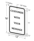Custom Metal Sign 18 X 12 Inches With Your Own Message Hella Reflective Engineering Grade Aluminum dimensions and holes