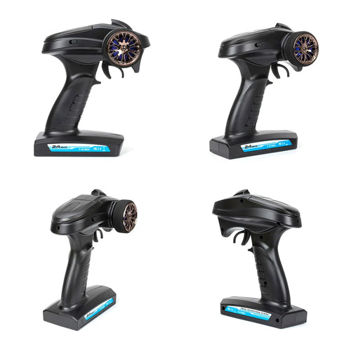 Four views of Beefy 2.4G 3CH RC Transmitter from RC Transmitter And Receiver Set for Axial SCX10 1 By 10 RC Crawler Car Boat Tank.