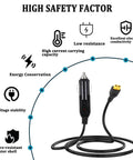 Heavy Duty 12V 24V Car Charger Cable With Xt60 Connector Ten Foot DC Adaptor for EcoFlow and Bluetti with safety features.