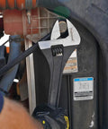 Adjustable Wrench 18 Inch T05007 With Raised Head Wide Grip And Thin Jaw For Tight Spaces in use on machinery