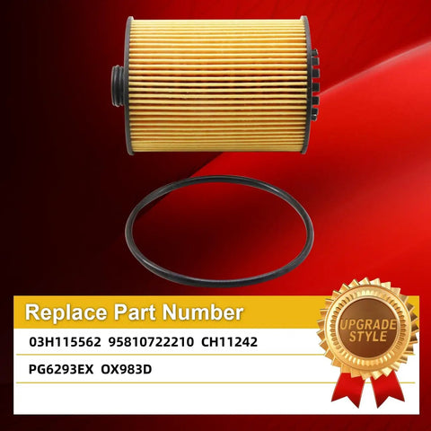 Oil Filter Replacement Kit Pack Of 4 Fits Porsche Cayenne 3.6L V6 2012-2018 Atlas 2018-2023 CC 2012-2017 Passat with filter and seal