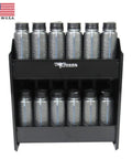 Black Junior Oil Cabinet Organizer for Garage and Trailer, Enclosed Aluminum Cabinet That Holds 12 Quarts, Compact Space Saver