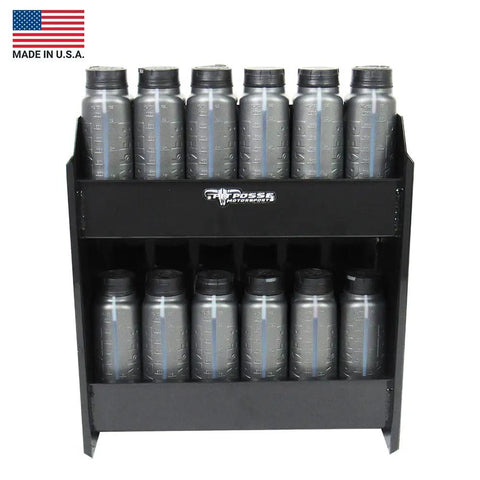 Black Junior Oil Cabinet Organizer for Garage and Trailer, Enclosed Aluminum Cabinet That Holds 12 Quarts, Compact Space Saver