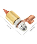 Close-up of Welding Ground Clamp Assist Holder with copper alloy base, 7cm x 4.5cm, for automotive sheet metal repair.