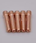 Five copper collets as part of Stubby Pro Grade Gas Lens TIG Torch Consumables Kit For WP17 WP18 WP26, 1/16 Inch, 1.6mm