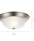 Two-Light Flush Mount Ceiling Fixture In Brushed Nickel With Alabaster Glass For Bedroom Living Room Kitchen And Hallway Dimmable