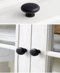 Black round cabinet knobs on white kitchen drawers and cupboard doors, Upgrade Your Cabinets With Durable Brushed Nickel Knobs And Pulls For Kitchen Drawers And Closet Doors, Fingerprint Resistant, Tarnish Free Hardware That Is Built To Last