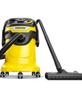 WD 5 P Shop Vacuum 6.6 Gal Wet Dry Vacuum Cleaner With 33 Ft Reach, Heavy Duty Blower Function shown with floor nozzle and hose