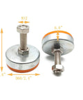 Built Tough Heavy Duty Furniture Leveling Feet Four Pack With 2.4 Inch Base M12 Thread 780 Lb Capacity showing nylon, stainless steel