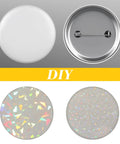 200 Pcs Button Maker Protective Film For 2.76 Inch Badges Holographic Glitter Film In 2 Styles
