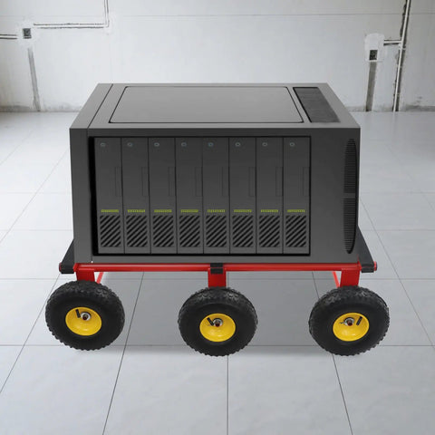 Beefy All Terrain 6 Wheel Moving Dolly For Heavy Furniture, 1200 Lbs Capacity, Rugged Carbon Steel Frame With Durable Rubber Wheels, Heavy Duty Furniture Mover For Safe Lifts, Easy Glide, Ideal For Home, Shop, And Warehouse, side view