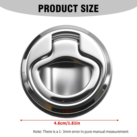 Top view of 1.5 inch handle lift slam latch with zinc alloy construction, 4 Pack 1.5 Inch Handle Lift Slam Latch And Flush Pull Latch With Keyless Locking For Marine Hatches And Electrical Enclosures.