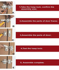 Instructional steps for installing Heavy Duty Metal Gate Latch And Dead Bolt Hasp Lock For Sliding Doors Windows Cabinets Sheds.