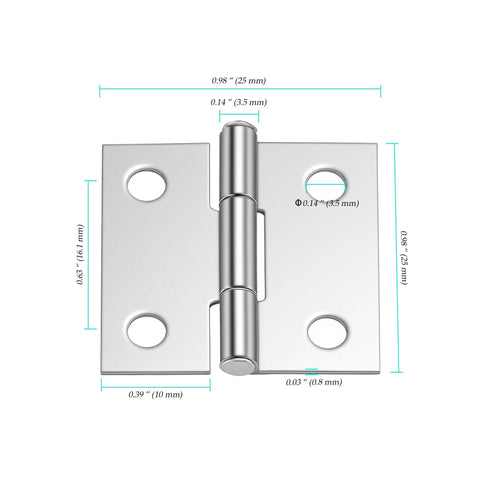 30 Pack 1 Inch Stainless Steel Mini Hinges With Screws For Wooden Boxes Cabinets And Drawers Ideal For DIY Projects Rust Resistant Durable Hardware