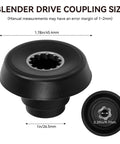 Heavy Duty Blender Drive Coupling Replacement For Xtreme Series Commercial Blenders High Torque Drive Socket Fits MX1000XT MX1100XT MX1200XT MX1050XT MX1300XT MX1500XT And Other Xtreme Series Models, 1.78 in black polymer, 29 mm