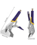 Sheet Metal Hand Seamer Pliers With Straight Jaw And Ergonomic Non Slip Grip for HVAC Repairs, multifunction folding tool, front view.