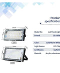 JUDYSSY 50W 100W Uv Led Flood Light Ip65 Waterproof Ac220 240 Outdoor Floodlight Spotlight specifications image