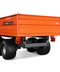 2 Ton Hydraulic Dump Cart With Tail Light For Farm And Garden DT4X8 model, rear view showcasing tail lights and wheels