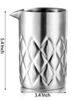 Kickback Ready 18 Oz Stainless Steel Cocktail Mixing Glass With A Weighted Base And Double Wall Construction, 5.4 x 3.4 inches.