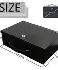 Fireproof Lock Safe Box For Documents And Valuables With A Beefy Carrying Handle, 0.38 Cu Ft, 13.2 W X 11 D X 4.5 H, black steel design