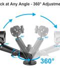 Stabilizer Mount For Trolling Motors With 360 Degree Adjustable Dual Ball Head showcasing angle adjustment and lock mechanism.