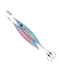 Top Shelf Offshore Saltwater Jig 5 Oz Hot Pink Metal Lure For Big Game Fish Japanese Slow Jigging Design with double hooks.