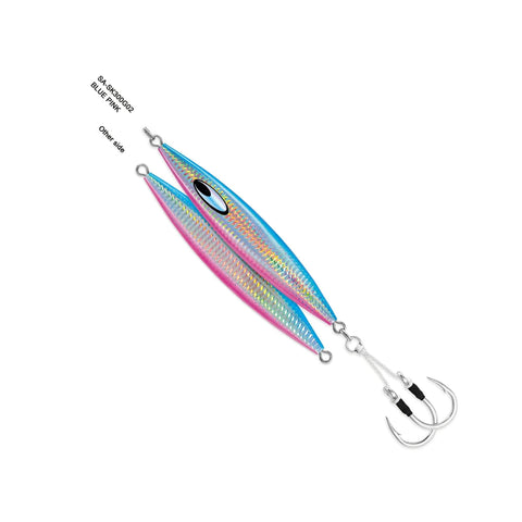 Glow Pink Japanese Slow Jigging Metal Jig For Saltwater Fishing With 4oz 110g Weight, 7/0 Assist Hooks, Water Column Kick