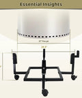 Dimensions of Heavy Duty Fire Pit Trolley Stand With Smooth Wheels For Easy Mobility, Fits Solo Stove Yukon And 27 Inch Fire Pits