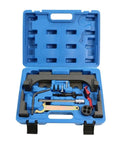 Upgrade Your Ride With This Awesome Camshaft Engine Timing Tool Set Designed For BMW B38 B48 B58 Engines Perfect For 3 Series, 5 Series Family Cars Or Any Street Racer Looking To Fix Minor Daily Malfunctions Without Breaking The Bank While Sturdy And, blue plastic case with BMW camshaft timing tools and metal alignment parts