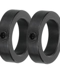 1 Inch Bore Carbon Steel Shaft Collar Set Screw Style Clamping Collars Black 2 Pcs front view