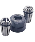 ER11 Collet Nut Set For CNC Lathe And Milling Machines with two collets made from 65Mn spring steel, quenched and hardened.