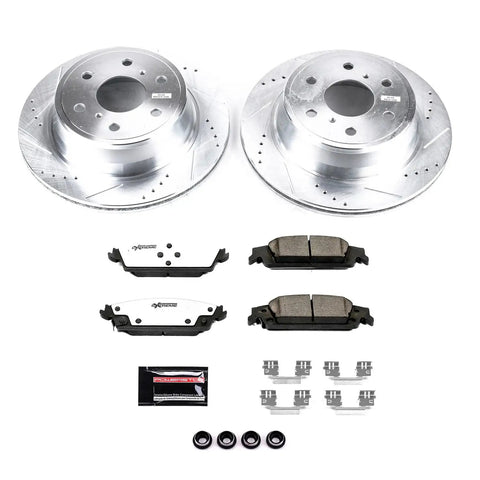 Rear Brake Kit Upgrade For Chevrolet Tahoe 2015-2020 With Z36 Carbon Fiber Ceramic Pads And Drilled Slotted Rotors K6562-36