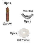 8 Pack 1/4-20 X 1-1/2 Inch Hanger Bolts With Wing Nuts And Flat Washers For Furniture Assembly And Wood Joints Self-Tapping Dowels