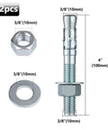 12 Pieces Three Eighths Inch By Four Inch Zinc Plated Wedge Anchor Heavy Duty Concrete Fasteners Carbon Steel Expansion Bolts