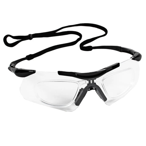 Nemesis Safety Glasses With Rx Inserts, Clear Anti Fog Lenses In Black Frame, All Day Comfy Fit For Indoor Work, Rugged Eye Protection