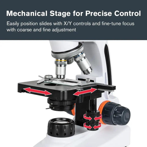 Wireless WiFi Desktop Microscope For iOS And Android That Lets You Stream Live Images, Record Video, And Measure Details, Featuring 3 Plan Achromatic Lenses 4x 10x 40x And 12x Digital Eyepiece For 48x 120x 480x Magnification, mechanical stage
