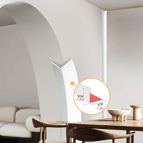 Easy Peasy Peel And Stick Wall Corner Guard, Flexible Tpe Edge Strip on drywall, 1.2in size for protecting corners and edges.