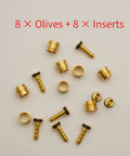 8 Piece Brass Olive And Barb Screw Fittings Brake Repair Kit with olives and inserts shown