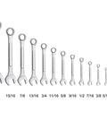 13 Piece SAE Combination Wrench Set With Roll Up Pouch No Skipped Inch Sizes From Quarter Inch To One Inch Must Have