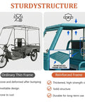 All Weather Cargo Tricycle Canopy With Windshield Heavy Duty 3 Wheel Trike Cover For Rain Sun Snow Rugged Red Trike Shield Weatherproof Ride Guard With Built In Wiper For Clear Visibility, reinforced frame