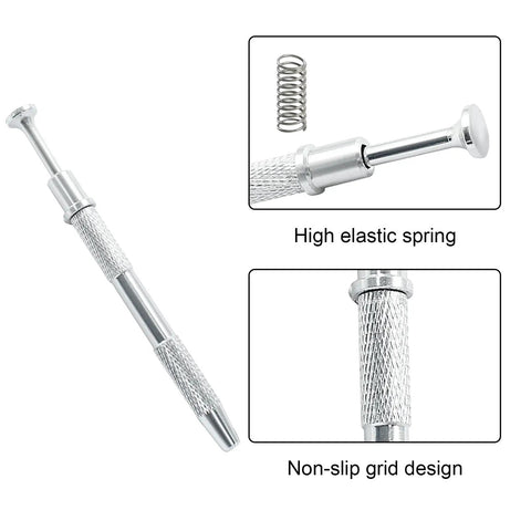 4 Claw Pick Up Tool With Stainless Steel Prongs, Waterproof And Corrosion-Resistant Ball Grabber For Jewelry, Terp Pearls, IC Chips, Nails And Tiny Electronics Components, Easy Grabber, Silver